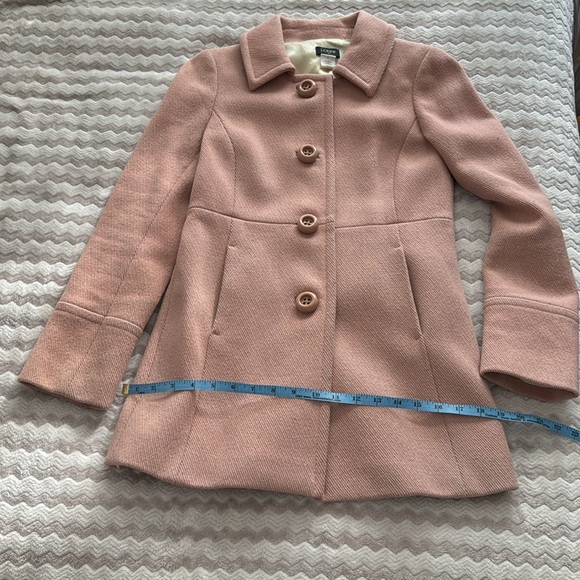 Pink J. Crew Pea Coat Size 0 - Picture 9 of 9
